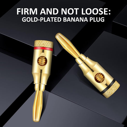 60 Pcs Banana Plugs Gold Plated Speaker Banana Plugs 30 Pairs/ 60 pcs Banana Adapter Connector for Speaker Wire, Wall Plate, Home Theater, Audio/V...
