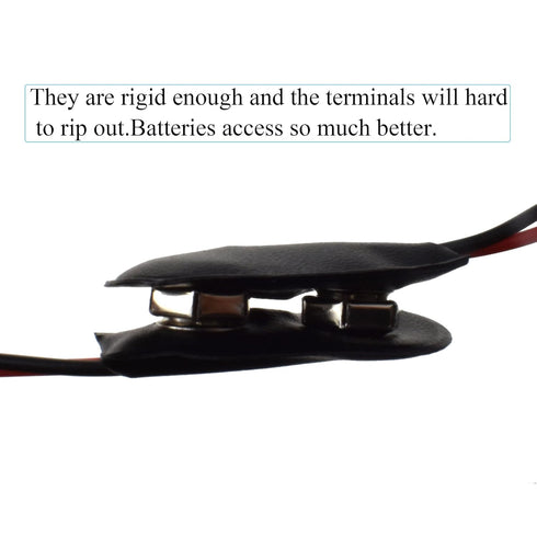I Type 9V Battery Buckle Snap Connector 15cm Clip Tight Pre Stripped Ends Easy to Solder Access Better Leather Housing 2 Straight Long Cable Wires...