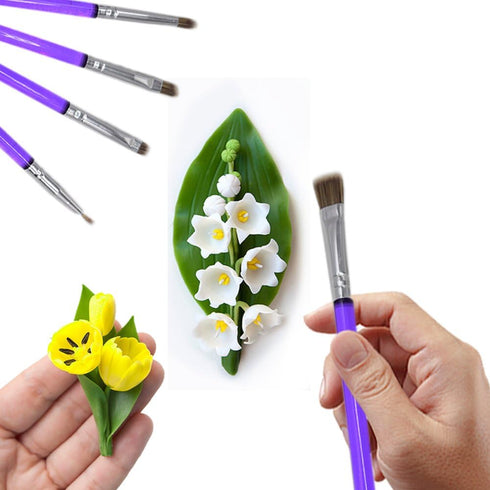 AK ART KITCHENWARE Sugar Cookie Brushes Set Gum Paste Flower Tools Fondant Cake Decorating Supplies Bakeware Kitchen Utensil Bakery Tools (Set of ...