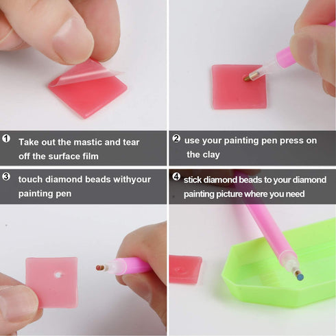 FEBSNOW Painting Glue Clay DIY Diamond Embroidery Wax Tool Set (Red 60 pcs)...