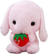 HOUPU Soft Toy - Sitting Lop Eared Rabbit, Easter White Rabbit Stuffed Bunny Animal with Carrot Soft Lovely Realistic Long-Eared Standing Pink Plu...