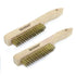 MAXMAN Brass Brush, Heavy Duty Brass Wire Brush Set 2Pcs, Metal Brush, Wire Brushes for Cleaning Rust with 10"Curved Beechwood Handle...