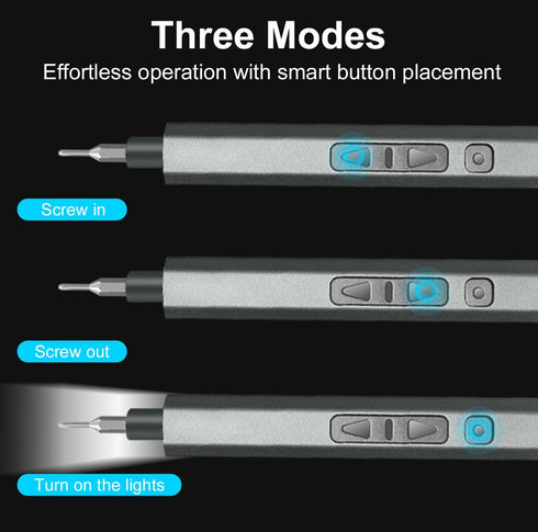 Mini Electric Screwdriver,30 in 1 Small Electric Screwdriver Cordless -24 S2 Magnetic Bits, Dual-speed Adjustment, 3 LED Lights, Mini Power Screwd...
