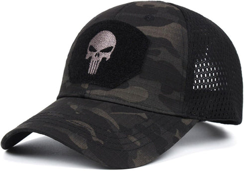 Skull Mesh Baseball Cap Men Tactical Breath Army Cap Trucker Cap Outdoor Hiking Hats...