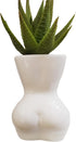 Cute 4.7 inch Indoor Body Shaped Ceramic Succulent Cactus Air Plant Body Art Modern Flower Pots Planter - Plant Not Included (White)...