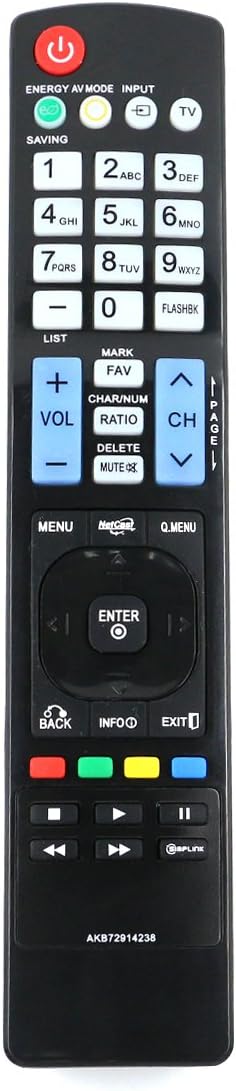 New Remote Control AKB72914238 fits for LG TV 42PJ350 42PJ350-UB 50PJ350 sub AKB72914201 AKB72914238 AKB72914207 AKB72914209 LG Remote Control...