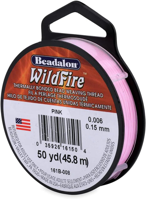 Beadalon Wildfire, 0.006 in, 0.15 mm, Break Strength 10 lb / 4.5 kg, Pink, 50 yd / 45 m...