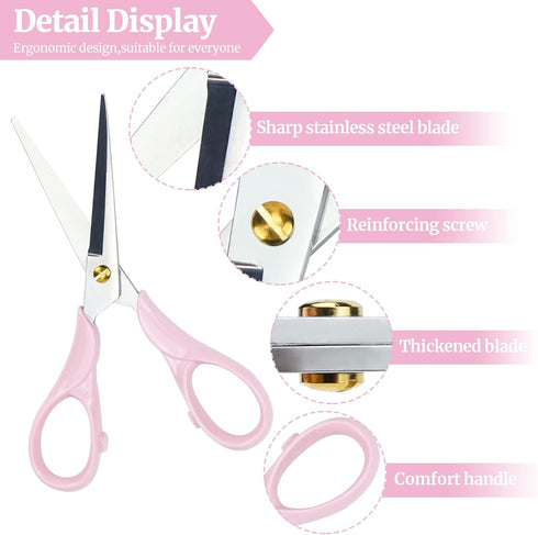 Scissors All Purpose Craft Scissors, Light Pink Multipurpose Fabric Scissors Sewing Scissors Sharp Scissors for Office (Light Pink)...