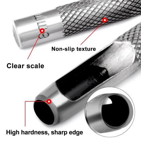 Utoolmart 2mm Round Hollow Punch Leather Craft Punch Tool, Round Carbon Steel Leather Craft Hollow Hole Punch Cutter, 1 Pcs...