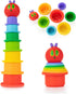 Kids Preferred World of Eric Carle The Very Hungry Caterpillar Bath Time Silicone Stacking Cup Set with Caterpillar Head Squirty Perfect for Water...