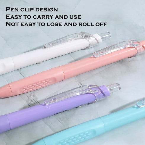 DUNBONG Retractable Gel Pens, Fine-tip Unisex Pens 4 Pack, Black Gel Pens, Fast Dry, Gel Pens Fine Point 0.5mm, Retractable Pens, Black Gel Ink Pe...