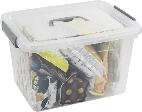 4-Pack Clear Plastic Storage Latch Box with Lids, 10 L...