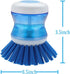 Dish Brush with Soap Dispenser for Dishes Pot Pan Kitchen Sink Scrubbing, Blue 2pcs...