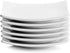 10 Strawberry Street Ceramic Simply White 6" Coupe Square Appetizer Plate, Set of 6...