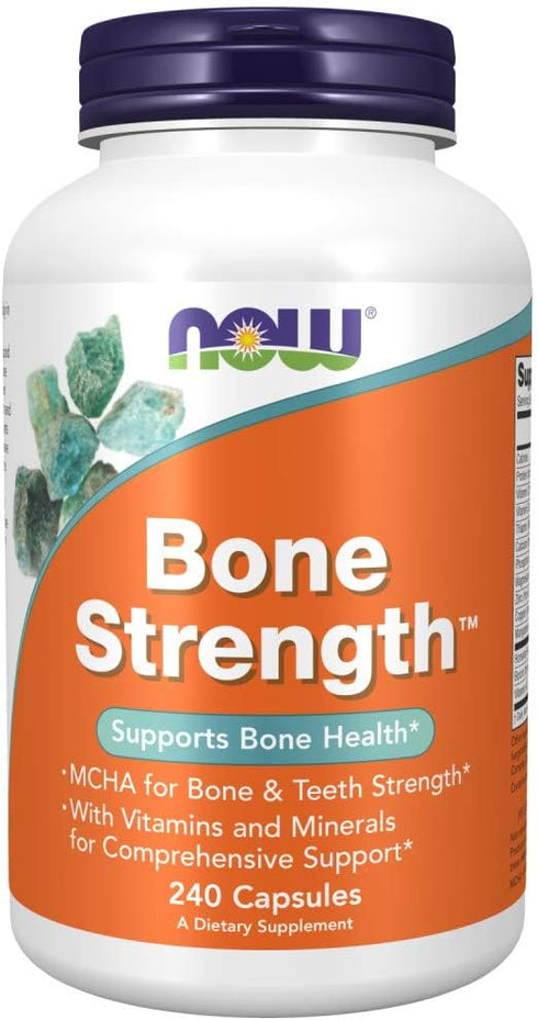 NOW Supplements, Bone Strength™ with Microcrystalline Hydroxyapatite (MCHA), Magnesium and Vitamins C,D and K, 240 Capsules...