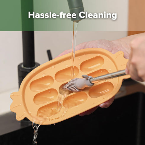 Haakaa Baby Popsicle Mold - Baby Food Maker & Breastmilk Teething Freezer Tray - BPA Free Silicone-Orange...