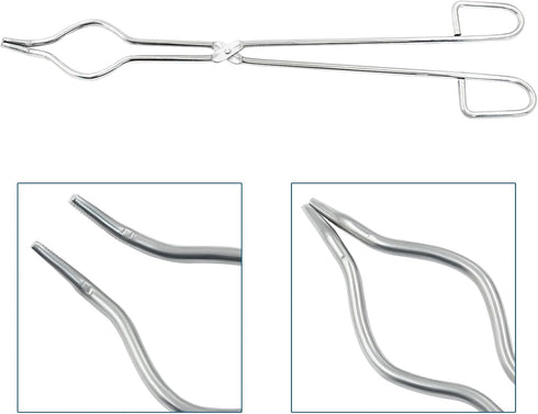 Moicstiy 16 Inch Crucible Tongs Professional Grade Stainless Steel Crucible Clamp for Laboratory, Industry...
