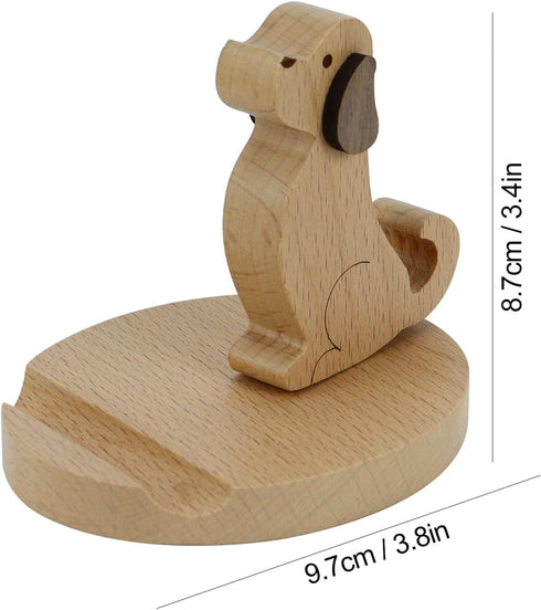 Wooden Cell Phone Holder, Wooden Smartphone Desk Holder with Anti-Slip Base for All Mobile Phones (Dog)......