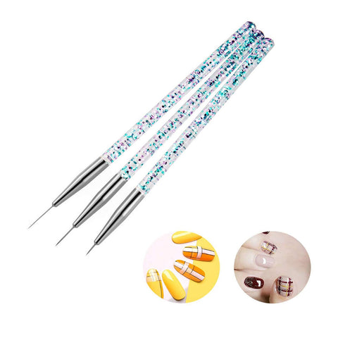 LWBTOSEE 2pc Nail Ombre Brush Nail Art Painting Pen Brush UV Gel Polish Gradient Color Rhinestone Crystal Acrylic Nail Drawing Pen...
