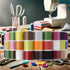 56 Spools Sewing Thread Kit for Hand Sewing and Machine Sewing Use, Colorful Polyester Thread Set 100 Yards Per Spool, 5600 Yards Total...