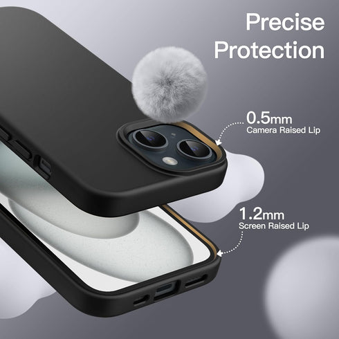 JETech Silicone Case for iPhone 15 Plus 6.7-Inch, Silky-Soft Touch Full-Body Protective Phone Case, Shockproof Cover (Black)...
