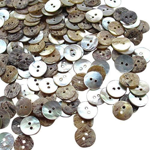 New Upick 11/13/15/23mm 100pcs Shell Buttons Sewing Craft Buttons 2 Holes (23mm)...