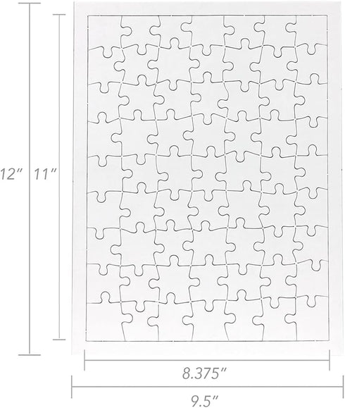 Hygloss Products - Blank Rectangle Puzzle for Decorating, Kids Jigsaw Activity, Party Favors and More - White, Sturdy - 8.5 x 11 Inches - Surround...