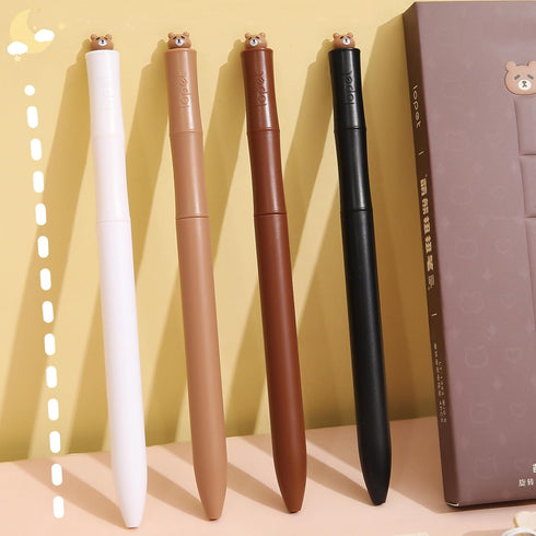 4 Pcs Cute Gel Pens Cute Bear Black Ink Pens 0.5mm Fine Point Smooth Writing Pens Office School Supplies Women Girls Boys Men (4Pcs Bear)...
