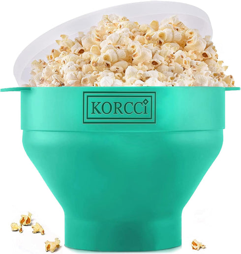 The Original Korcci Microwaveable Silicone Popcorn Popper, BPA Free Microwave Popcorn Popper, Collapsible Microwave Popcorn Maker Bowl, Dishwasher...