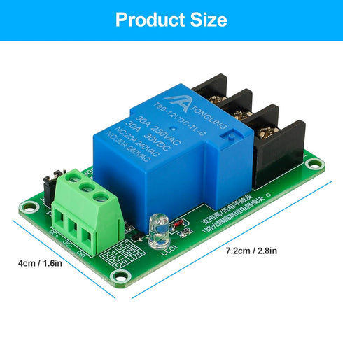 4Pack 30A 1 Channel Relay Module High Low Level Trigger with Optocoupler Isolation Load DC 30V AC 250V 30A for PLC Automation Equipment Control In...