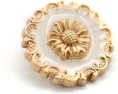 20 pcs Vintage Sunflower White Enamel Sewing Metal Shank Coat Buttons -25mm -1"...
