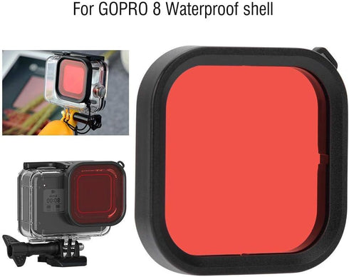 Diving Lens Filter, Photograph Waterproof Diving Lens Filter with Hanging Strap, Red Filter, Filter, Filter for GoPro 8(Red)...