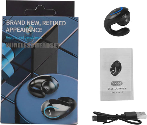 Mini Wireless Earbuds Bluetooth 5.0 Ear Clip Light-Weight Headphones Built-in Mic, IPX4 Waterproof, Open Single-Ear Headset, Sport Earphone for Wo...