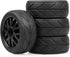 4pcs 1/10 RC On-Road Solid Wheels and Tires 12mm Hex for HSP Tamiya TT TT02 Sakura Kyosho Traxxas RC Rally Drift Car...