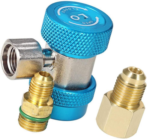 Adjustable R134a Quick Coupler High Low Conversion Adapter Fittings, Refrigerant Tank Adapter Kit for AC Air conditioning Refrigerant R134a HVAC A...
