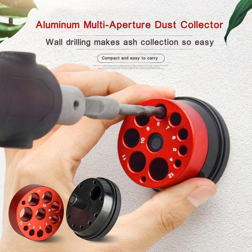 Drill Dust Cover Collector, Hammer Impact Drills Multiple Holes Ash Dust Catcher Industrial Aluminum Alloy Saw Dust Connecting Bowl Tool (Dust Box...