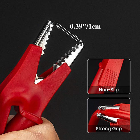 Alligator Clips with Wires, 20A Jumper Wires Heavy Duty with Protective Copper Clips, 4PCS Stamping Dual Ended Crocodile Clips with Banana Plug Te...