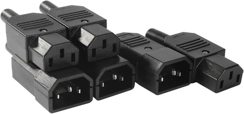 uxcell 3Pair AC250V 10A IEC C14 Male C13 Female, 3 Pins Terminals Inline Adapter Plug Power Socket Connectors...