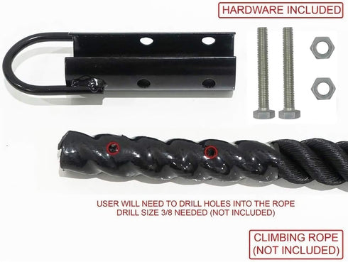 1.5in Climbing Rope Clamp?1 1/2 Rope Climb Workout Rig Attachment Hook for 1.5" Rope Clasp Garage Gym Fitness Equipment with Carabiner Eyehook Str...