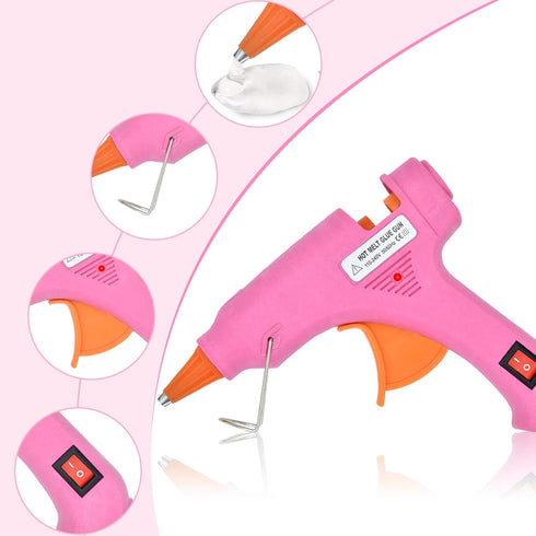 Glue Gun, Hot Glue Gun with 30 Glue Sticks and 10 Wood Craft Sticks, Mini Hot Melt Glue Gun Kit with Carrying Case for Crafts, School DIY Arts, Se...