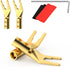 HiFi Speaker Y Spade Connectors, Dual Screw Locking Speaker Cable Plug, Fork Spade Connectors with Allen Wrench for Speaker Wire DIY 4PCS (Gold Pl...