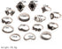 CSIYAN 9-15 Pieces Stackable Knuckle Ring Set,Boho Vintage Crystal Stacking Midi Finger Rings for Women...