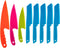 Jovitec 8 Pcs Kid Cooking Kitchen Knife Set, Plastic Serrated Edges Children's Safe Chef Nylon Knives for Cutting Fruit Bread Cake Salad Lettuce K...