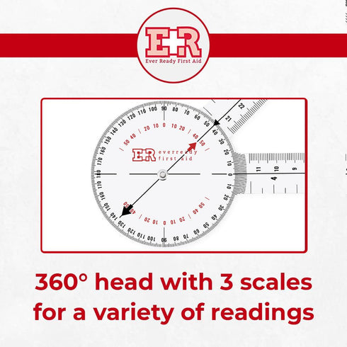 Ever Ready First Aid Plastic 8” Goniometer 360 Degree ISOM – 2 Pack...