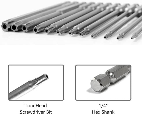 Torx Head Screwdriver Bit Set, 11 PCS Magnetic Torx Bit Set, 3 inch Security Torx Bit Set, S2 Steel Star Screwdriver Kit Tools for Shark Vacuum...