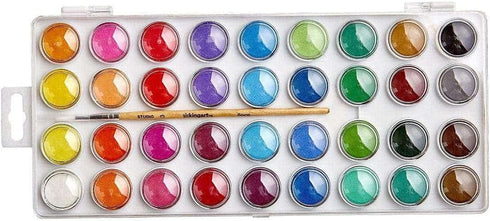 KINGART 511-36 W/Brush, Set of 36 Watercolor Paint Set, Assorted 36 Piece...