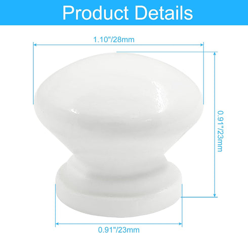 12 Packs Solid Wood Round Kitchen Cabinet Knobs, 1.10 Inch Diameter Wood Pulls, White Drawer Pulls, Dresser Drawer Handles Knobs...