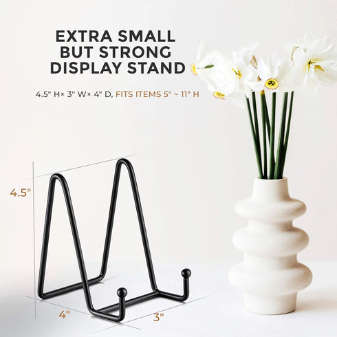 TR-LIFE Plate Stands for Display - 4.5 Inch Plate Holder Display Stand + Metal Frame Holder Stand for Picture, Decorative Plate, Book, Photo Easel...