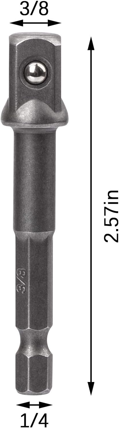 OIIKI 12 Pack 3/8 inch(10mm) Square Socket Adapter Bit Set, Impact Driver Power Bits for Automotive DIY-1/4 Hex Shank...