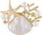 Alilang Elegant Zircon Gold Starfish Shell Pearl Brooch Pins For Ladies Inlay Sea Animal Jewelry Brooches...